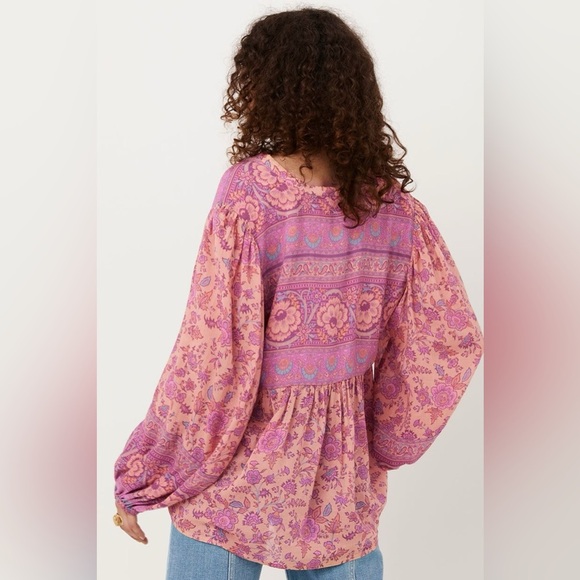 Spell & The Gypsy Collective Folk Song Boho Floral Peasant Blouse in Blossom XS - Picture 7 of 15